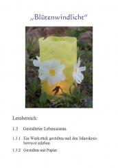 Unterrichtsvorbereitung - Blütenwindlicht 