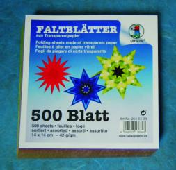 Faltblätter aus Transparentpapier 