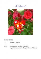 Unterrichtsvorbereitung - Filzherz 