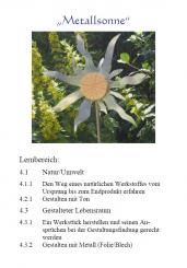 Unterrichtsvorbereitung - Metallsonne 