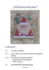 Unterrichtsvorbereitung - Nikolaussäckchen 