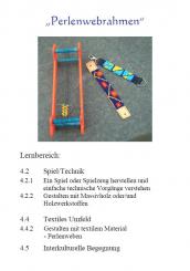Unterrichtsvorbereitung - Perlenwebrahmen/Perlenweben 