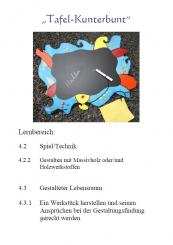 Unterrichtsvorbereitung - Tafel Kunterbunt 