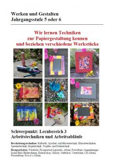 Unterrichtsvorbereitung Schmuckpapier und Bezugsarbeiten 